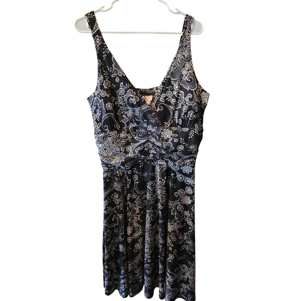 Vintage R&K Origionals‎ Dress 18 Womens Plus Size Flowy Black Floral Party Date